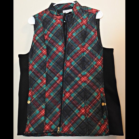 Kim Rogers Jackets & Blazers - KIM ROGERS | Plaid Puffer Vest with Zipper, Women's Size Large